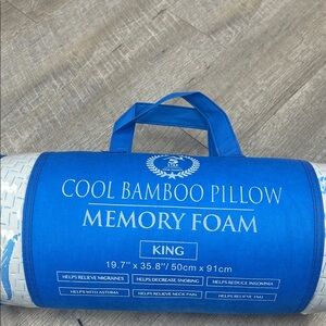 Cool Bamboo Memory Foam Pillow - Blue